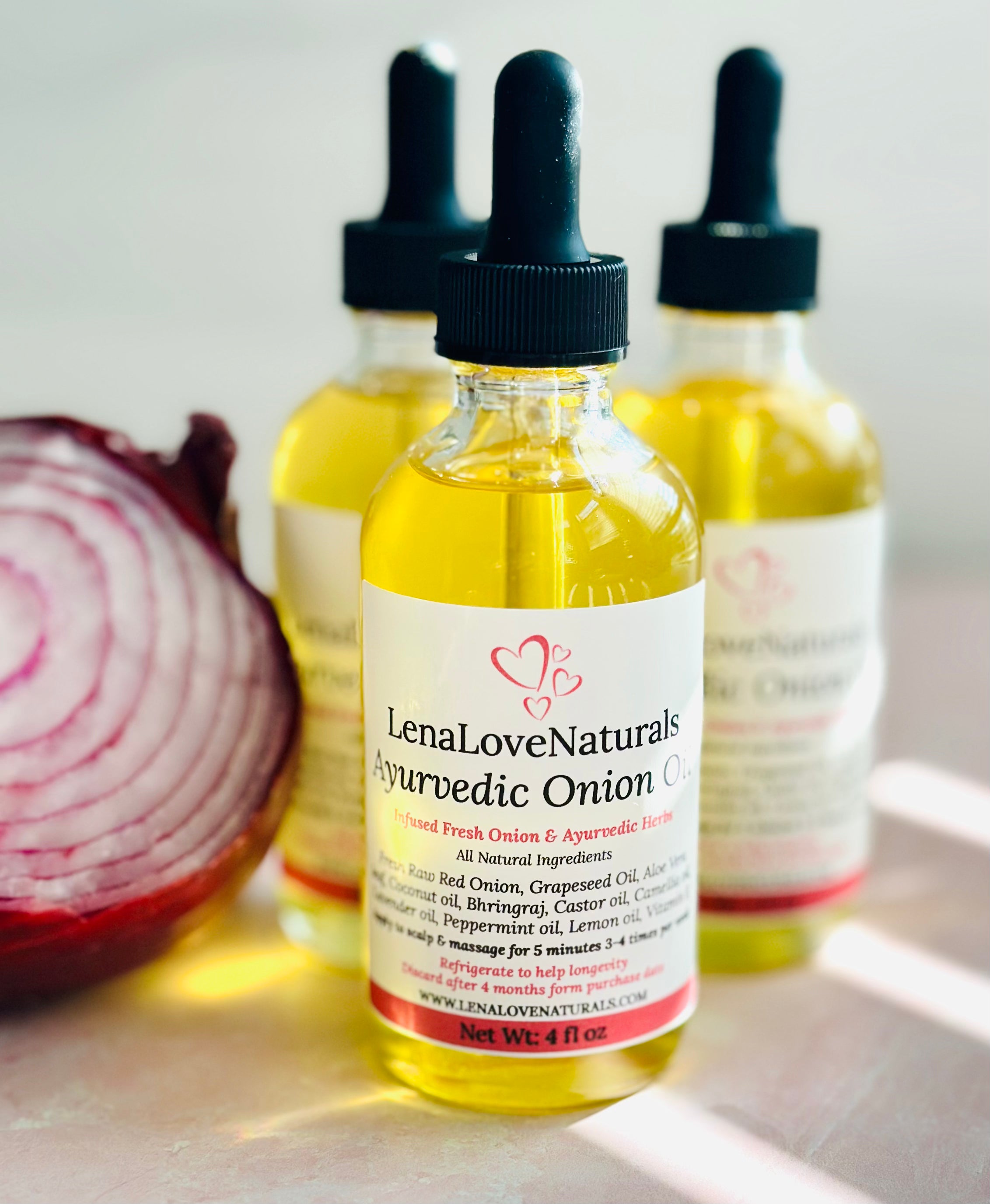 Onion Hair Growth Oil | Ayurvedic | Herbal | Hair Growth Oil | Aloe Vera Oil | Natural Hair - LenaLoveNaturals