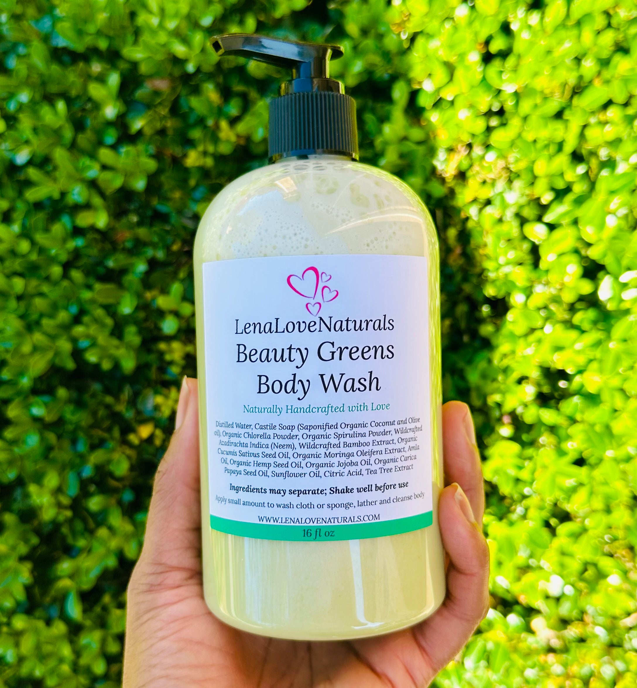 Natural Body Wash Beauty Greens Soap with Chlorella, Spirulina, Neem, Moringa | Organic Skincare