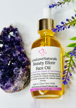 Load image into Gallery viewer, Beauty Elixir Face Oil Infused Amethyst Crystals - LenaLoveNaturals
