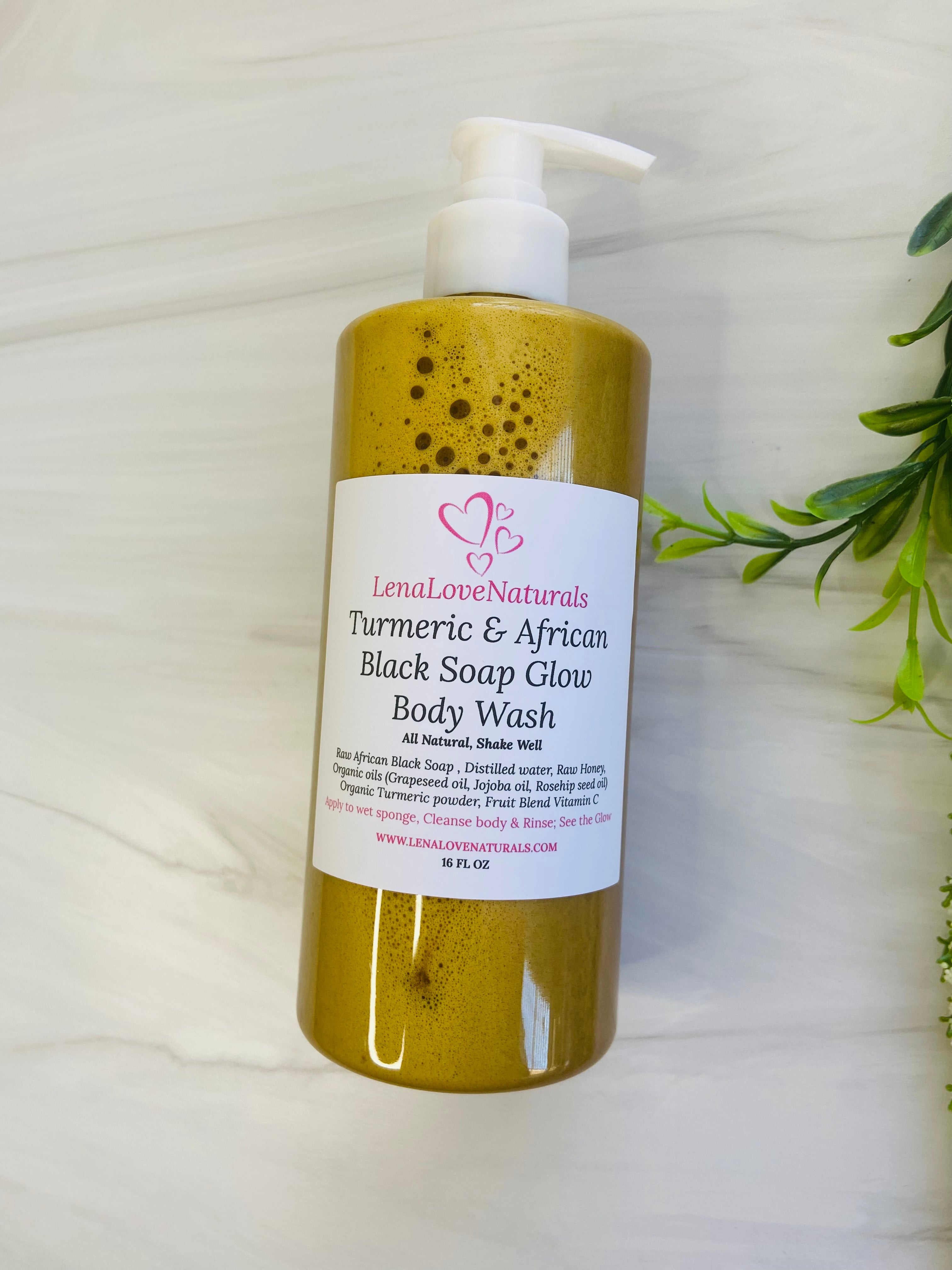 Turmeric African Black Soap Face Wash - LenaLoveNaturals